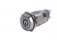 Nút nhấn nguồn Inox 12mm 12V sáng đỏ